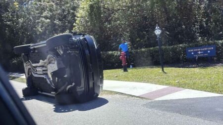 Woods arrested after car crash