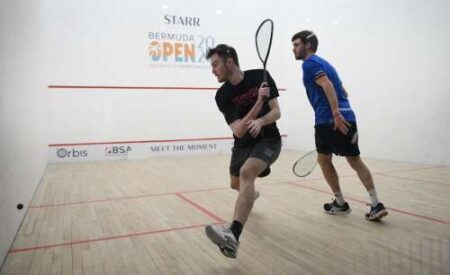 Action fast and players furious on first day of Squash Open – The Royal Gazette