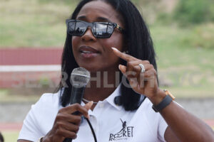 Young athletes get earful of advice from Jamaican Track and Field star